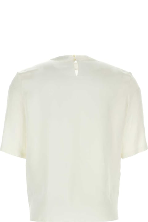 メンズ トップス Saint Laurent White Silk T-shirt