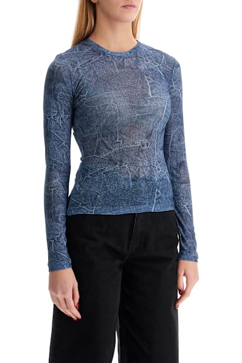 Ganni Topwear for Men Ganni Long-sleeved Denim Effect Top For