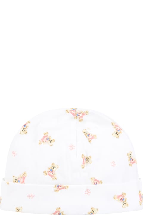 White Hat For Babygirl With Bears