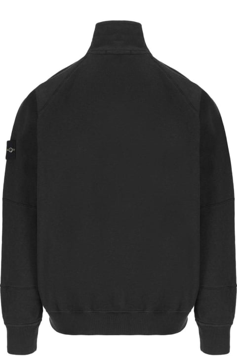 Fleeces & Tracksuits for Men Stone Island Compass-badge High-neck Zipped Sweatshirt