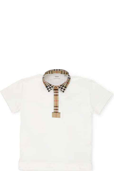 Fashion for Kids Burberry Vintage Check Trim Cotton Pique Polo Shirt