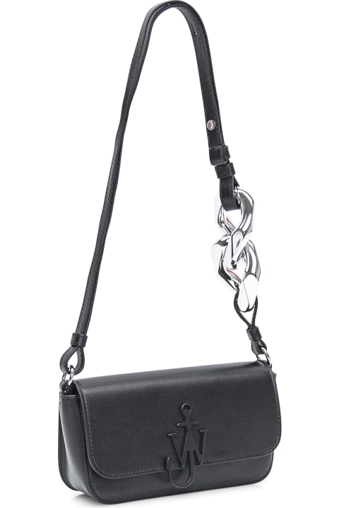 ANCHOR CHAIN BAG - LEATHER SHOULDER BAG in black