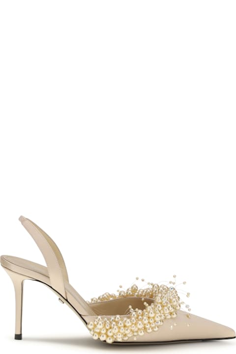 Mach & Mach Slingback Pumps With Pearls
