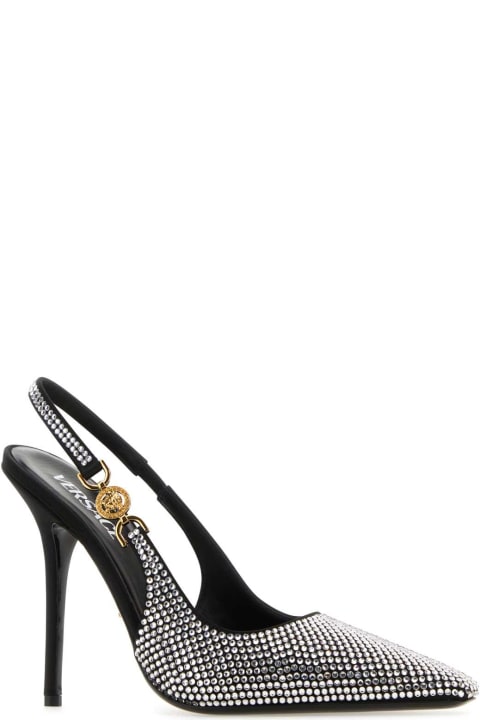 Versace High-Heeled Shoes for Women Versace Embellished Satin Medusa 95 Pumps