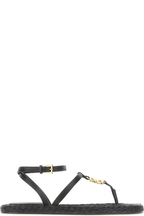 Givenchy Sandals for Women Givenchy Black Leather 4g Liquid Sandals