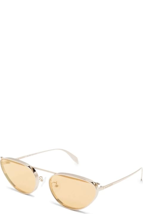 Fashion for Women Alexander McQueen Cat-eye Front Piercing Sunglasses In Gold