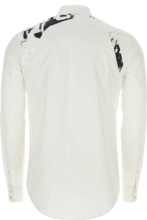 メンズ Alexander McQueenのシャツ Alexander McQueen White Poplin Shirt