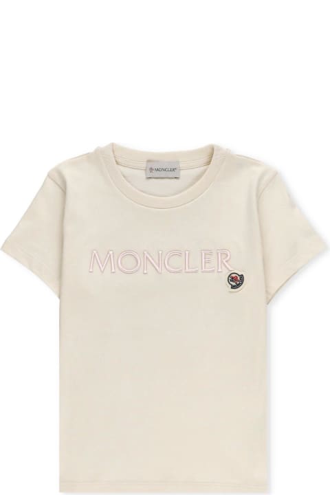 Fashion for Boys Moncler Logo Embroidered Crewneck T-shirt