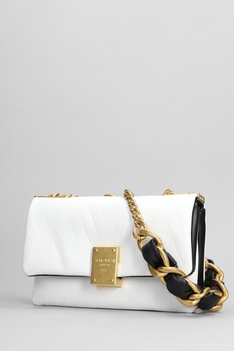 Bags for Women Balmain 1945 Soft Shoulder Bag In White Leather