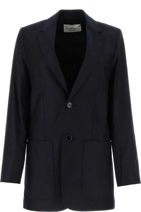 Ami Alexandre Mattiussi Coats & Jackets for Women Ami Alexandre Mattiussi Midnight Blue Wool Blazer
