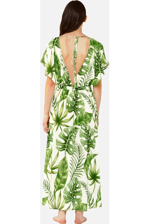 Homeware MC2 Saint Barth Tropical Leaves Print Long Dress