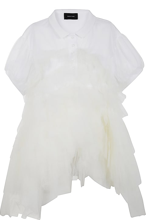 Fashion for Women Simone Rocha Puff Sleeve Tulle Frill Polo Shirt