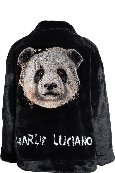 panda unisex artificial fur jacket