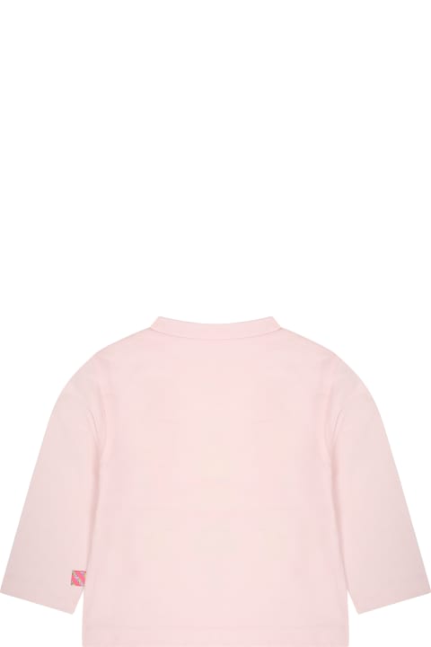 ベビーボーイズ BillieblushのTシャツ＆ポロシャツ Billieblush Pink T-shirt For Baby Girl With Rabbit