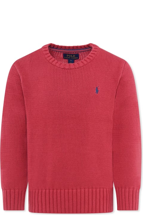 Homeware Ralph Lauren Red Sweater For Kids With Horse