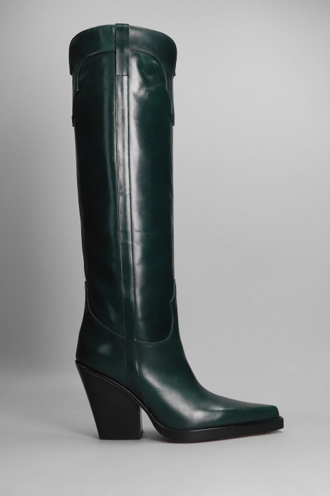 El Dorado Texan Boots In Green Leather