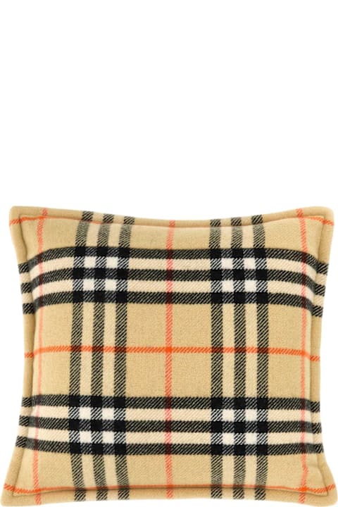 Sale for Homeware Burberry Embroidered Wool Blend Pillow