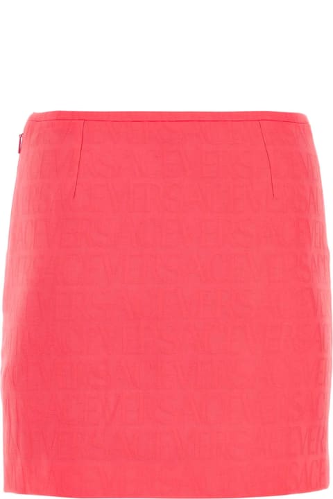Versace Clothing for Women Versace Fluo Pink Jacquard Mini Skirt
