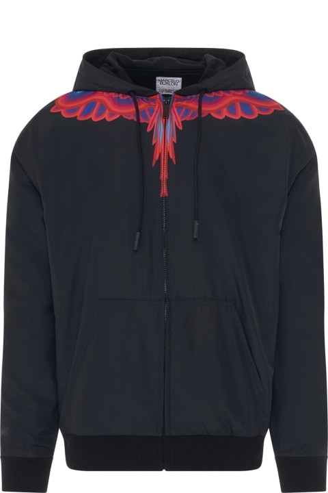 Marcelo Burlon Coats & Jackets for Men Marcelo Burlon Curves Wings Hooded Jacket