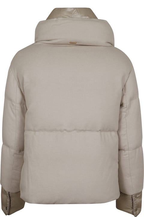 Herno for Women Herno Bomber Down Jacket In Cash, Silk And Nylon