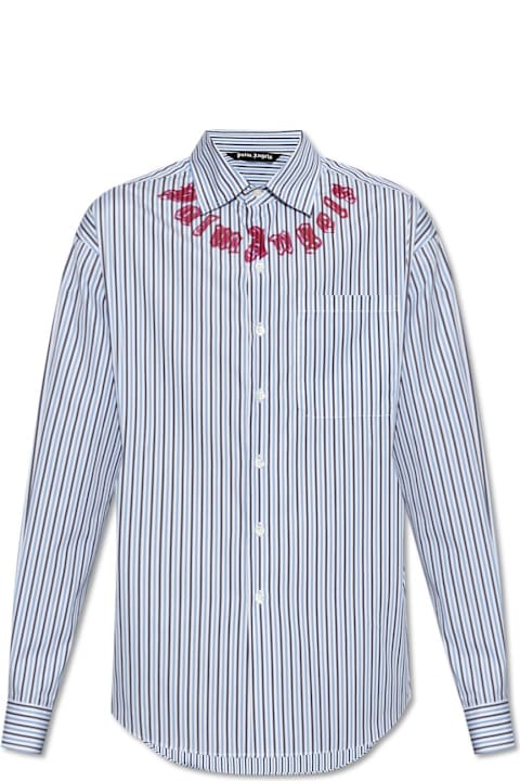 Palm Angels for Men Palm Angels Logo Printed Striped Shirt