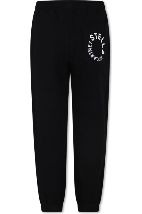 Bottoms for Boys Stella McCartney Kids Black Trousers For Kids With Logo
