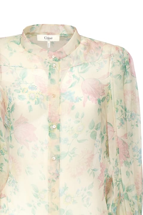 Boho Revolution for Women Chloé Peony Print Blouse In Silk Muslin