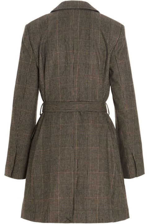 Checked Belted Blazer