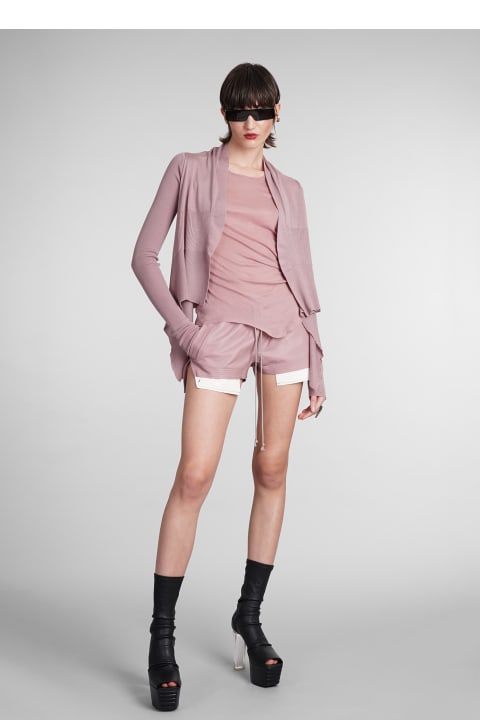 Rick Owens Sweaters for Women Rick Owens Short Wrap Cardigan In Rose-pink Wool