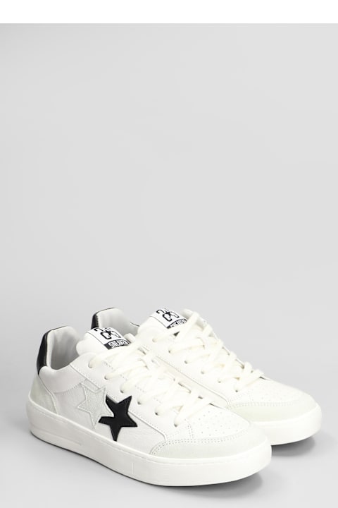 2Star Sneakers for Men 2Star Sneakers In White Suede And Leather