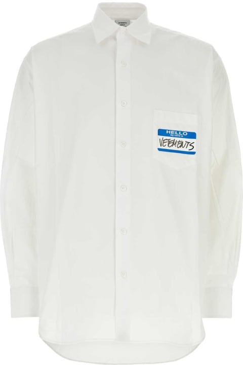 VETEMENTS Shirts for Men VETEMENTS White Poplin Oversize Shirt