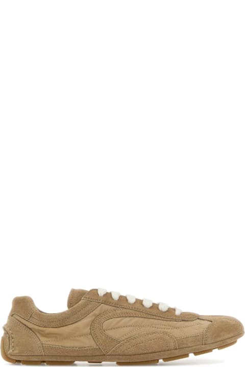 Prada Beige Suede And Re-nylon Montecarlo Re-edition 2005 Sneakers