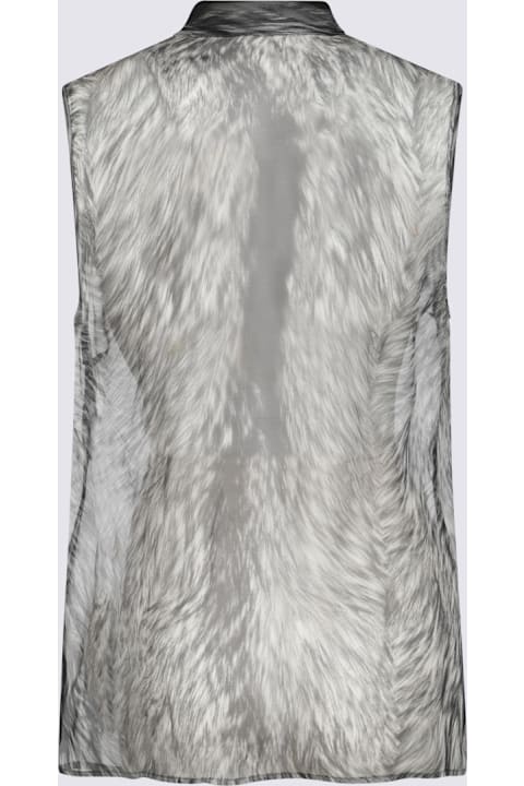 Dolce & Gabbana ملابس علوية لـ السيدات Dolce & Gabbana Black And White Silk Top