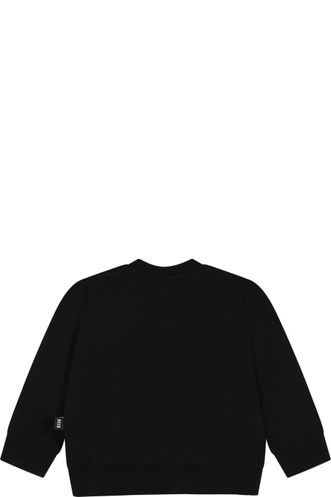 MSGM Sweaters & Sweatshirts for Baby Girls MSGM Black Sweatshirt Fo Baby Girl With Logo