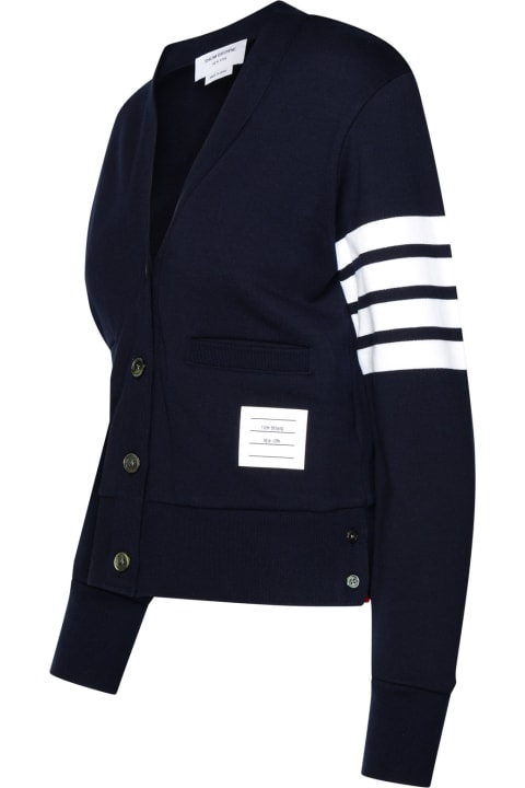 Sweaters for Women Thom Browne Navy Cotton Cardigan