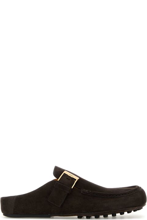 Tod's Dark Brown Suede Slippers