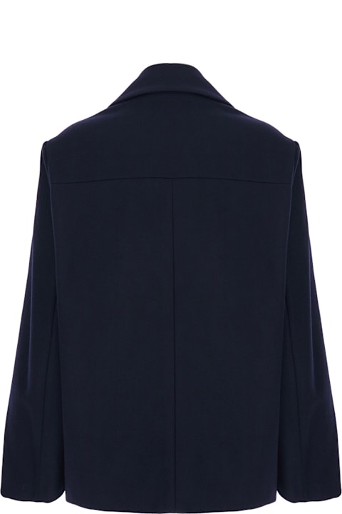 Mauro Grifoni for Men Mauro Grifoni Blue Double-breasted Jacket With Wide Classic Lapels In Wool Woman
