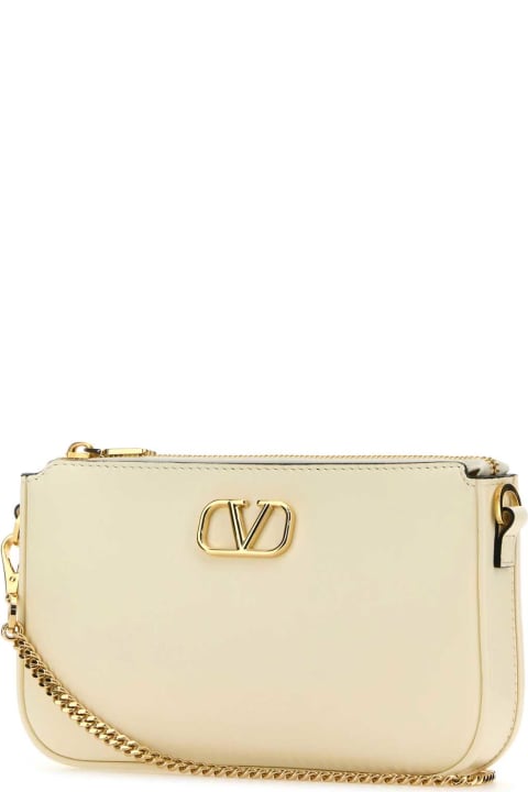 Shoulder Bags for Women Valentino Garavani Ivory Leather Vlogo Crossbody Bag