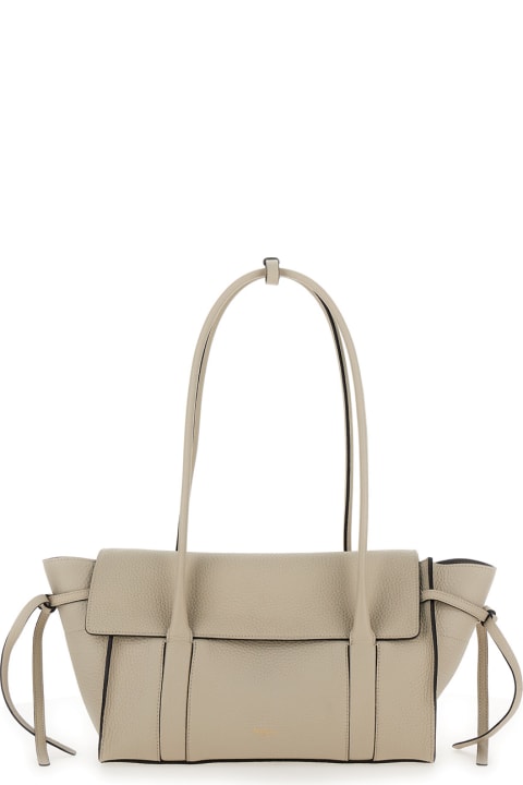 Fashion for Women Mulberry 'small Bayswater' White Shoulder Bag With Laminated Logo In Leather Woman