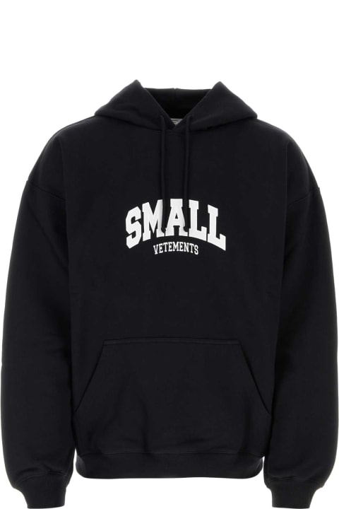 Fleeces & Tracksuits for Men VETEMENTS Black Cotton Blend Oversize Sweatshirt