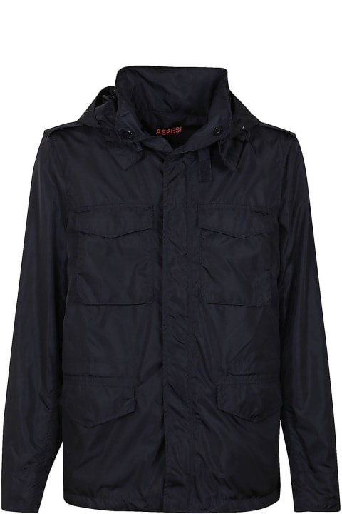 Aspesi Coats & Jackets for Men Aspesi High-neck Hooded Windbreaker