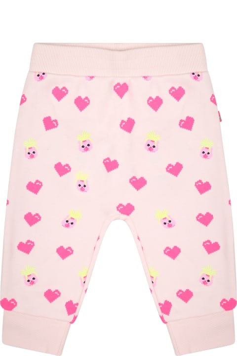 Billieblush Bottoms for Baby Boys Billieblush Pink Trousers For Baby Girl With Herats And Llama