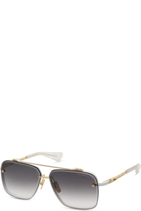 Dita لـ Kids Dita Mach-six - Matte White/ Yellow Gold Sunglasses