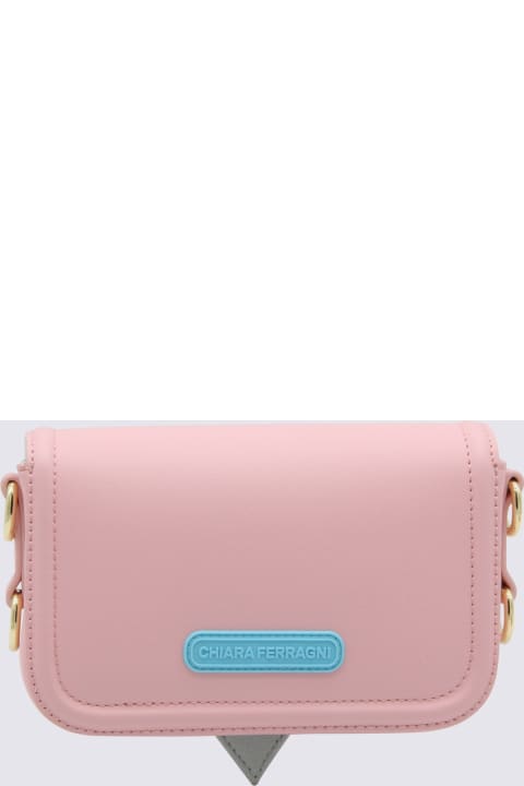 Shoulder Bags for Women Chiara Ferragni Pink Faux Leather Eyelike Shoulder Bag