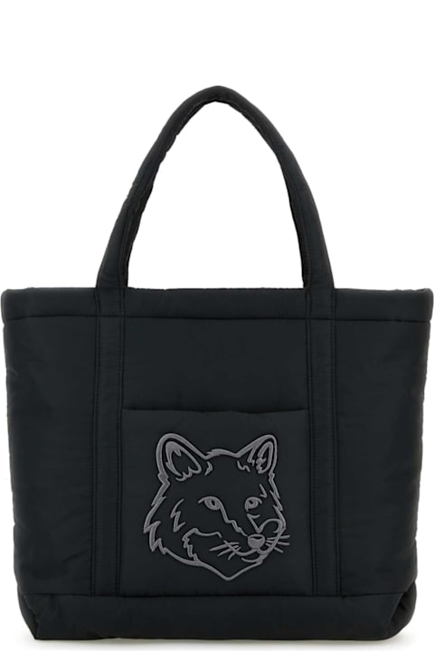 Maison Kitsuné for Men Maison Kitsuné Black Nylon Medium Shopping Bag