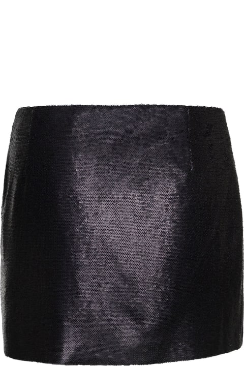 GAUGE81 Skirts for Women GAUGE81 'kailua' Mini Black Skirt With All-over Micro Paillettes In Polyester Woman