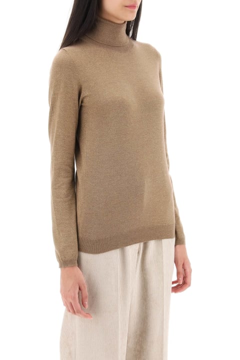 Brunello Cucinelli Clothing for Women Brunello Cucinelli Turtleneck Sweater In Cashmere And Silk Lurex Knit