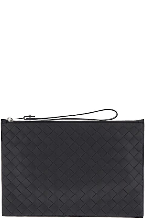 Bottega Veneta for Men Bottega Veneta Black Intreccio Pouch