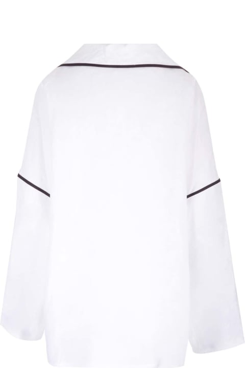 Tory Burch Topwear for Women Tory Burch Loose-fitting White Linen Shirt