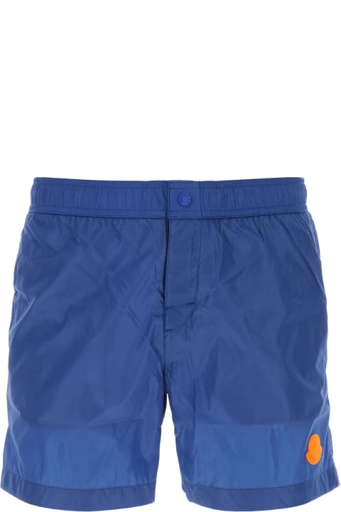 Moncler Pants for Men Moncler Blue Nylon Swimming Shorts